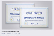 Navy and Gold Certificate Template, a Stationery Template by DesignerCandies (Thumbnail 1 of 4)