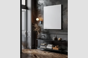 Canvas Mockup in a Modern Interior, an Architecture Photo by GFXCity