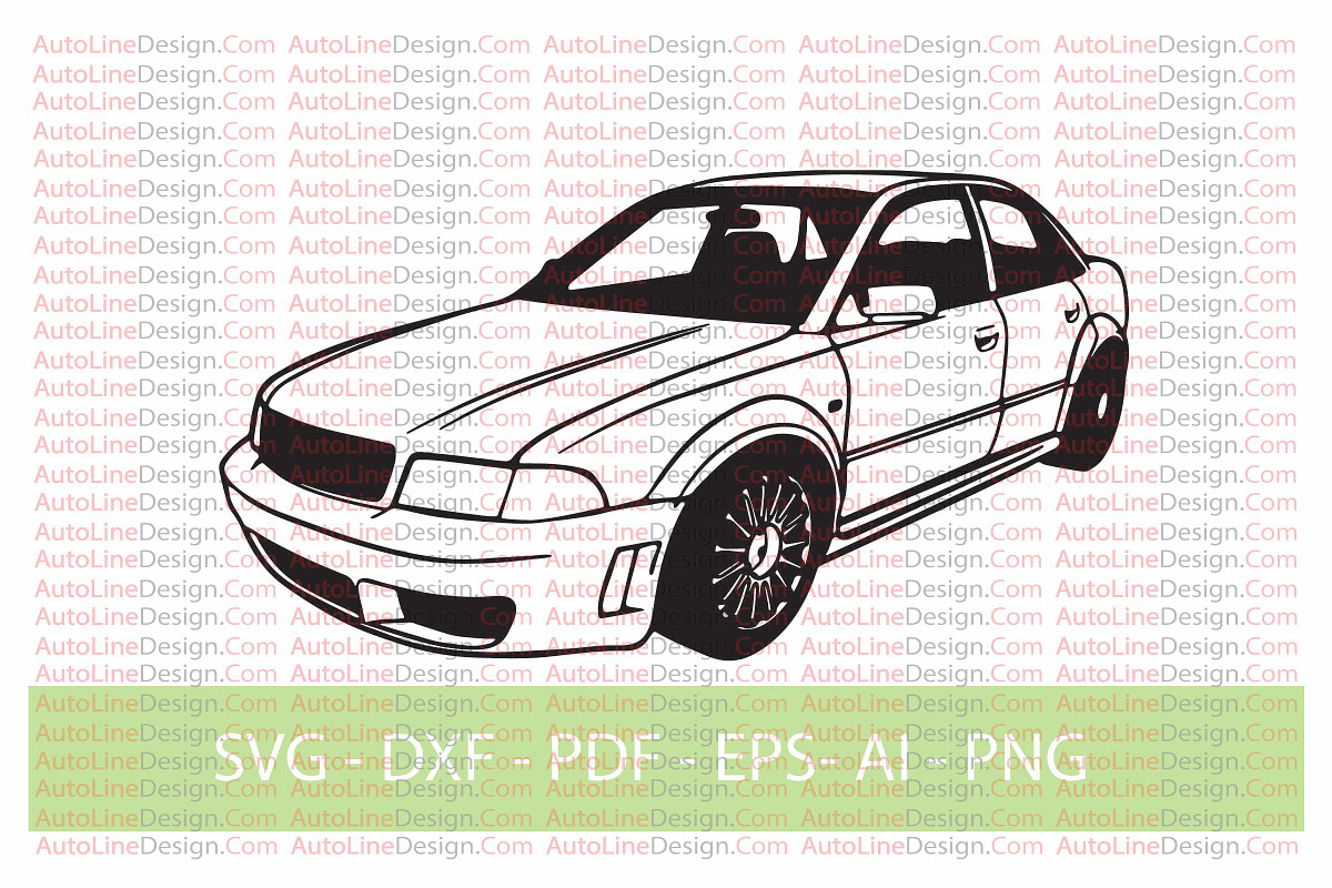 A4 S4 Tuning car Vector, a Transportation Illustration by AutoLineDesign