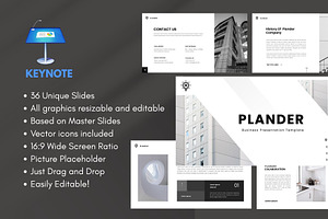 PLANDER  Minimal Keynote Template, a Presentation Template by Rizki Herdian