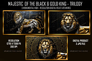 Majestic Gold & Silver Lion Wall Art, a Texture Graphic by Atelier Nocturne Graphic (Thumbnail 1 of 4)