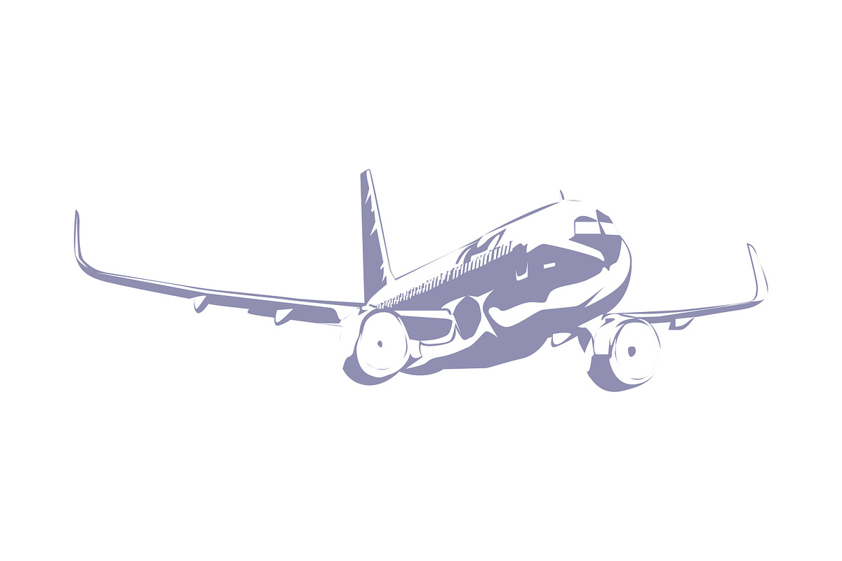 Airplane illustration template, a Transportation Illustration by Sumberpangan (Photo 3 of 3)
