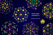 Mardi Gras Neon Ornaments, a Background Graphic by kh_cat (Thumbnail 1 of 4)