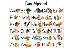 German deutsch ABC alphabet set