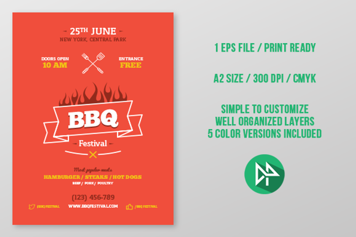 BBQ Party Poster Template, a Flyer Template by Danil Polshin (Photo 8 of 8)