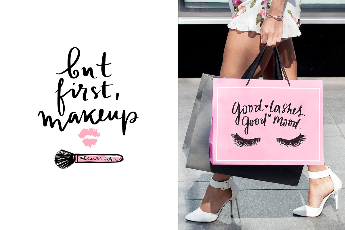 Quotes, Girls, MakeUp and lashes!, a Decorative Illustration by Yana Lesiuk (Photo 2 of 11)