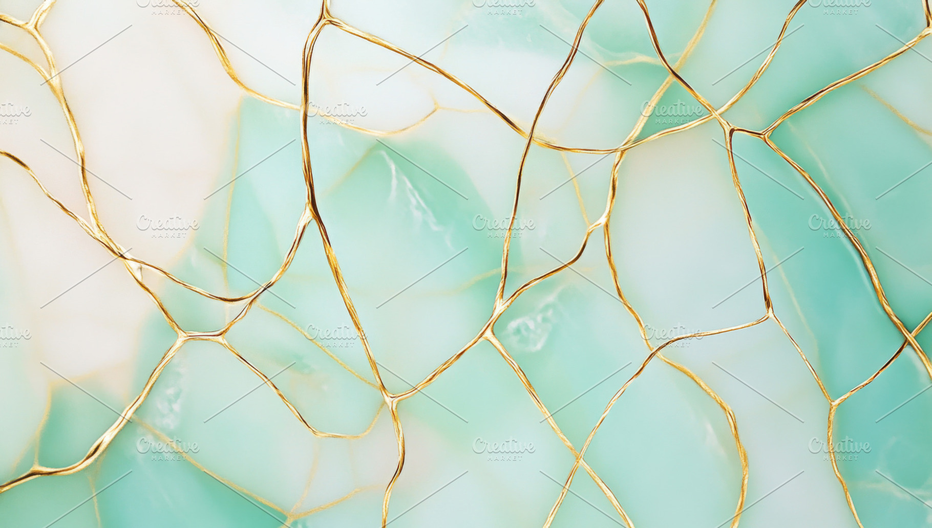 Golden veins on turquoise gemstone t, a Photo by Dvoevnore photos