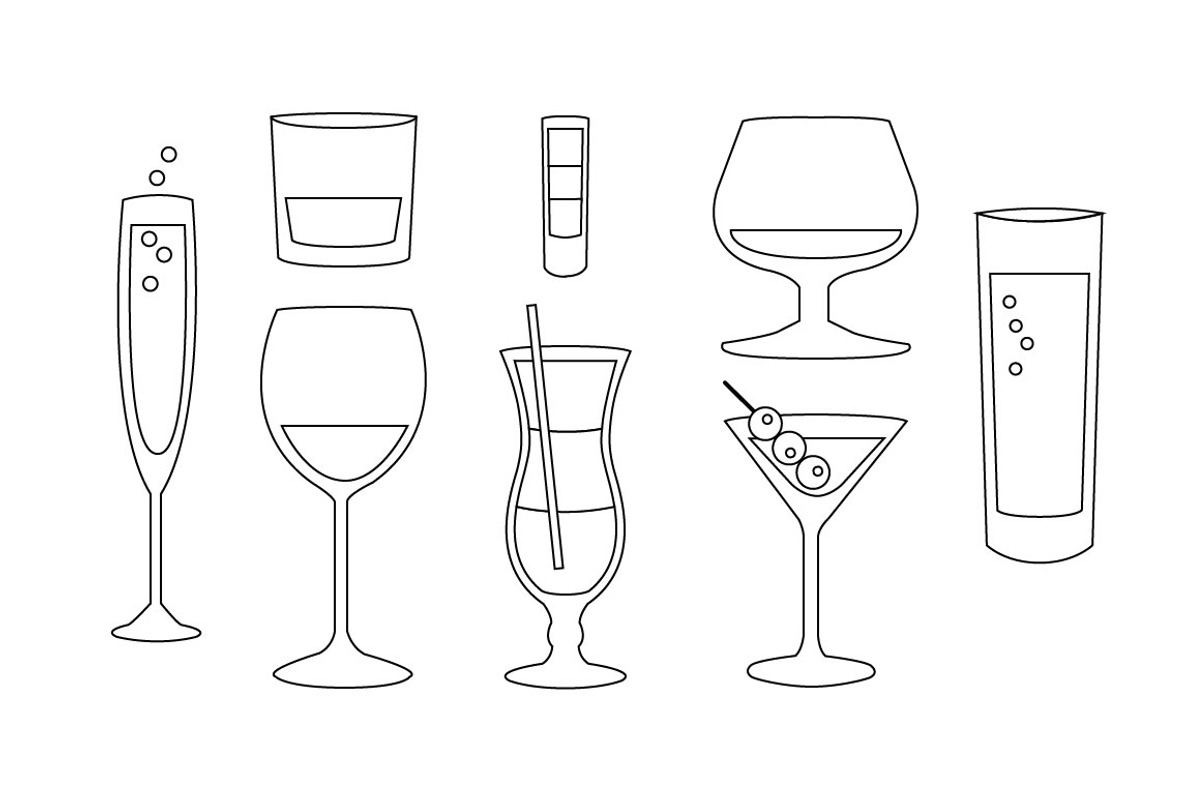 Alcohol Glasses Vector + FREE Poster, a Food Illustration by Goodputty (Photo 4 of 4)