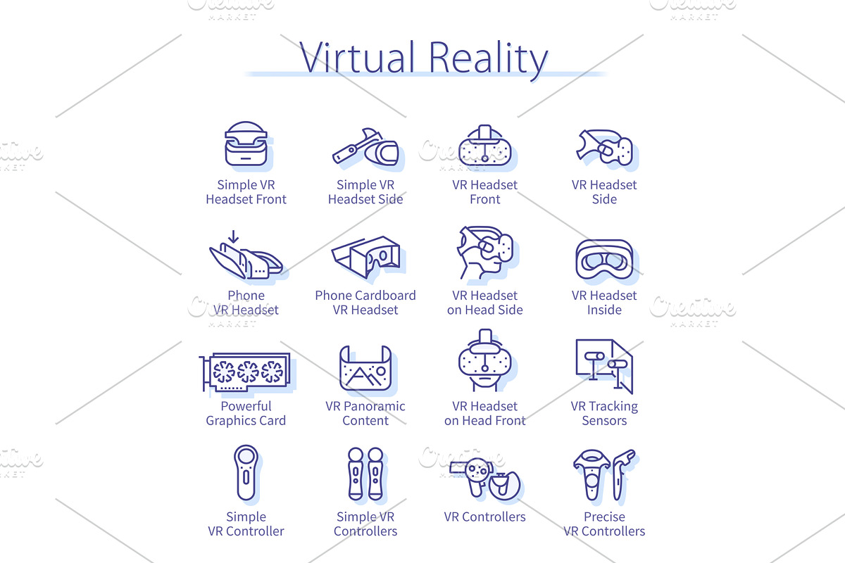 Virtual reality, man in VR headset, a Technology Illustration by Iconicbestiary