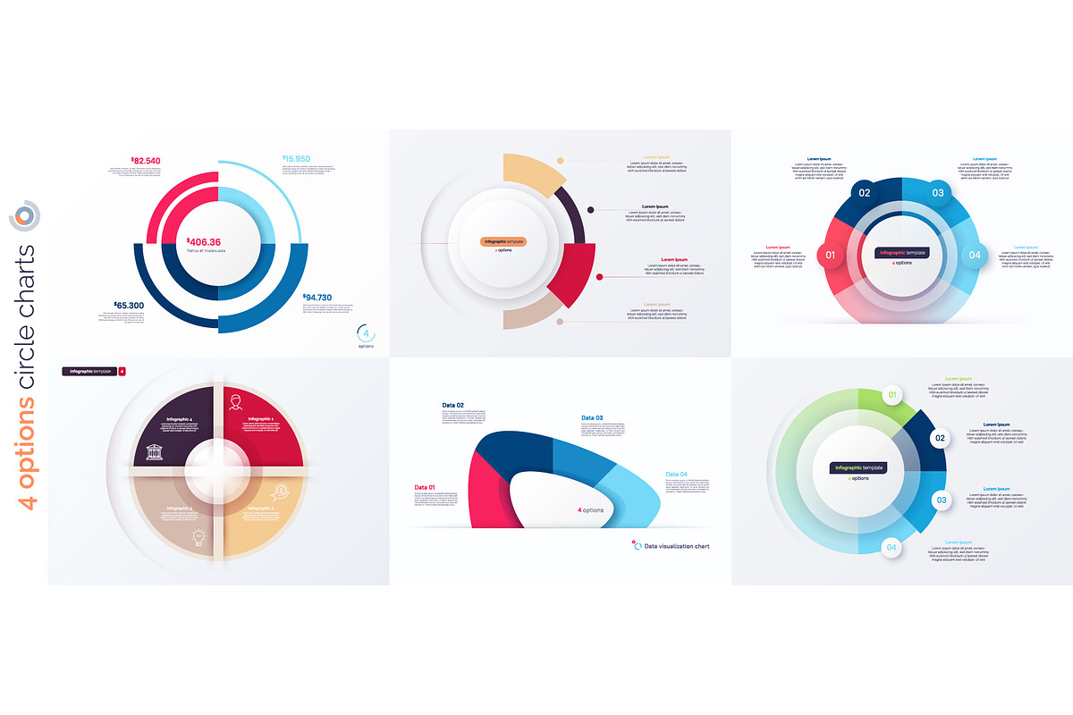 Four option infographic designs, a Templates & Theme by rikkyal (Photo 2 of 2)