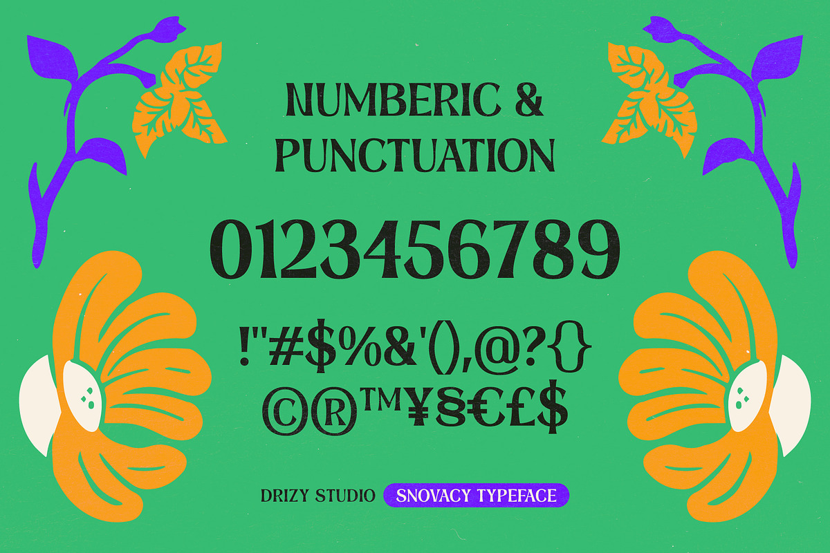Snovacy - Psychedelic Display Font, a Sans Serif Font by Drizy (Photo 5 of 10)