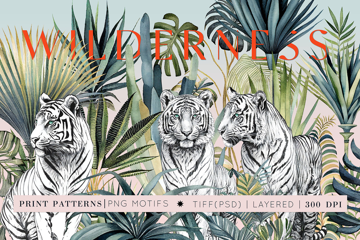 Wilderness, luxury tropical Patterns, a Wallpaper Graphic by Pink Linen (Photo 1 of 14)