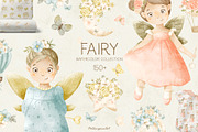 Watercolor FAIRY and flowers, an Illustration by polikarpovaart (Thumbnail 1 of 15)