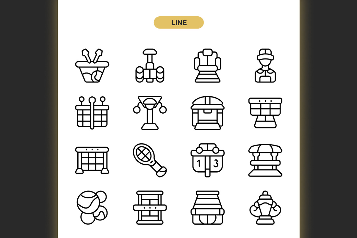 Tennis Court Icons, an Icon by Spacepixel Creative (Photo 2 of 3)