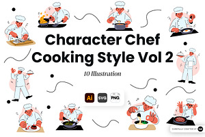 Character Chef Cooking Style Vol 2, an Object Graphic by SLAB! Design