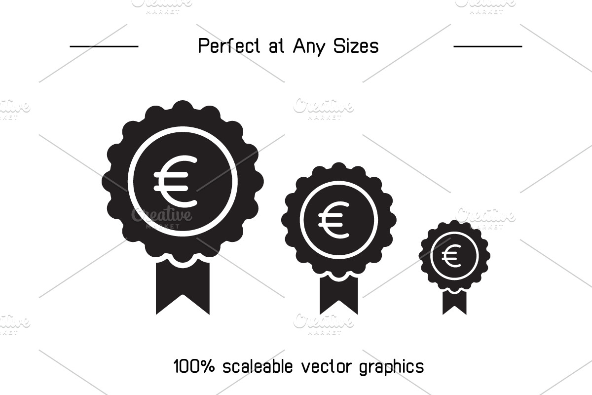 Euro Currency Money Icons Set, a Solid Icon by Designfour (Photo 7 of 7)