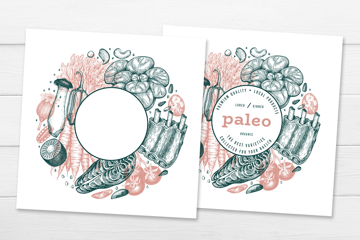 Paleo Diet Vector Collection, a Food Illustration by Lubov Illustrations Shop (Photo 6 of 7)