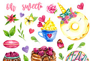 Sweets desserts watercolor clipart, a Decorative Illustration by UlitkaStudio (Thumbnail 4 of 7)