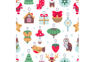 Christmas toys seamless pattern, an Object Illustration by Valerie Bodnar