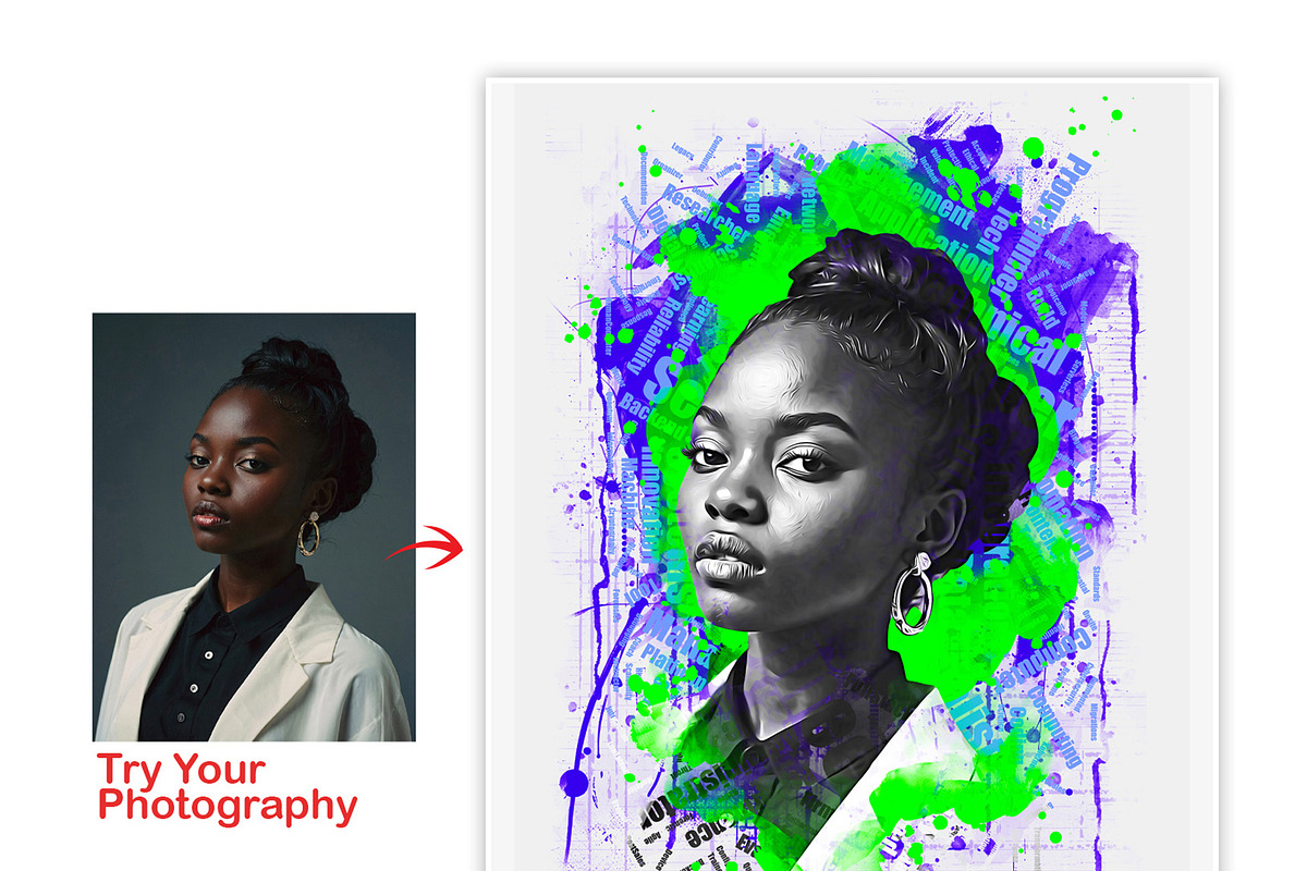 Unique Portrait Text Photo Effect, an Action Add-On by MRI STUDIO (Photo 20 of 42)