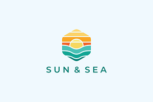 Sun and Sea Logo Vector Illustration, a Branding & Logo Template by yopie