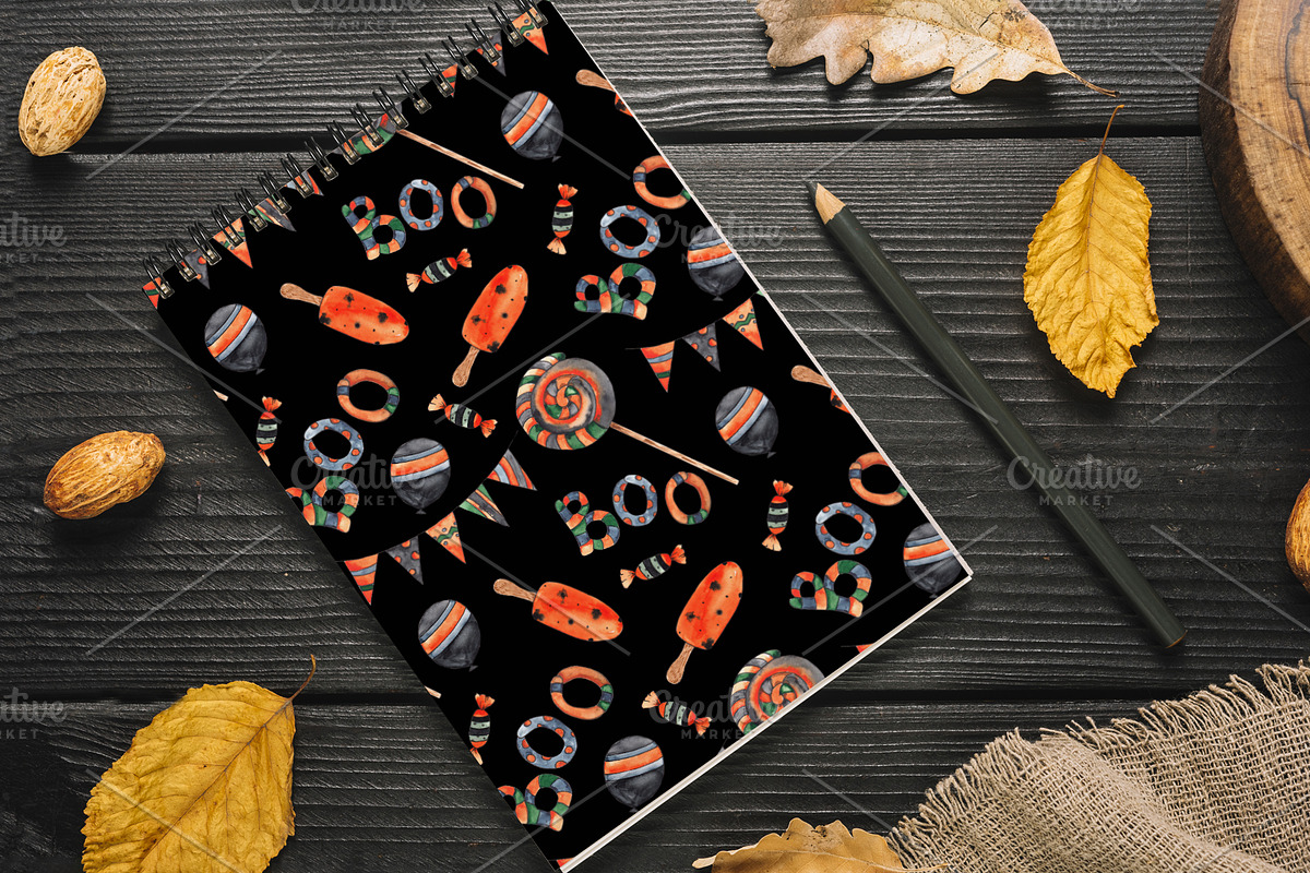Halloween party. Watercolor set, an Object Graphic by Ana-Sakuta (Photo 6 of 14)