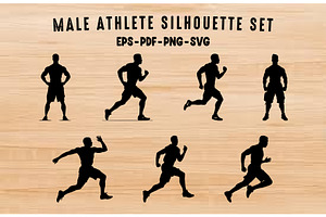 Athlete Running Silhouette SVG set, a Sport Illustration by Gfx Expert Team