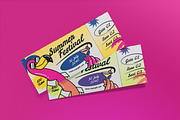 Yellow Retro Summer Festival Ticket, a Card Template by graphicook (Thumbnail 2 of 3)
