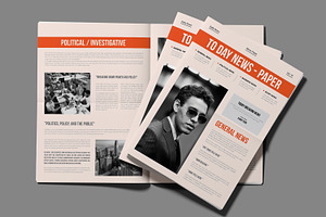 Minimal Newspaper Template, a Magazine Template by MightyDesign