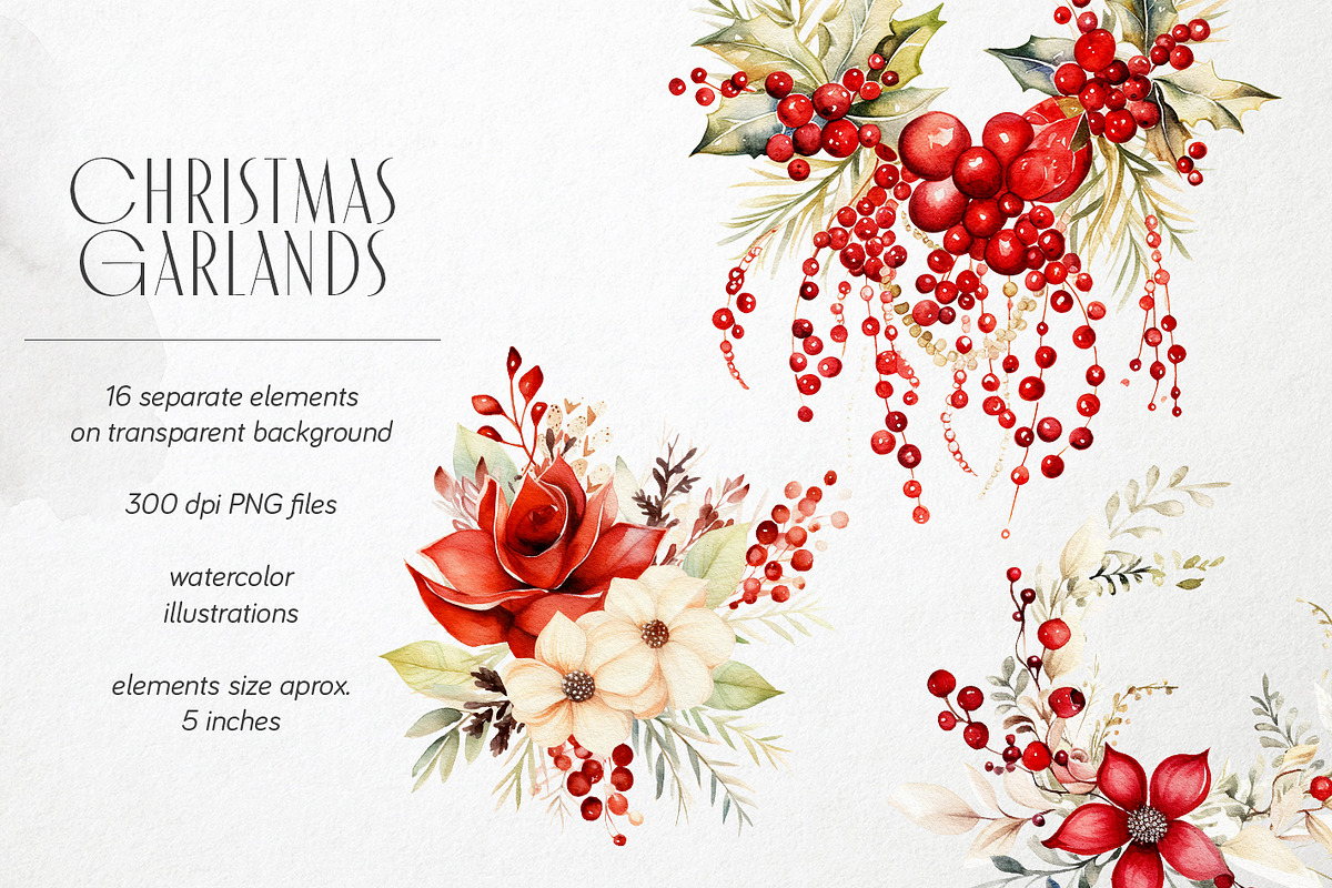 Christmas Garlands PNG Overlays, an Object Graphic by PixelJungle (Photo 2 of 4)
