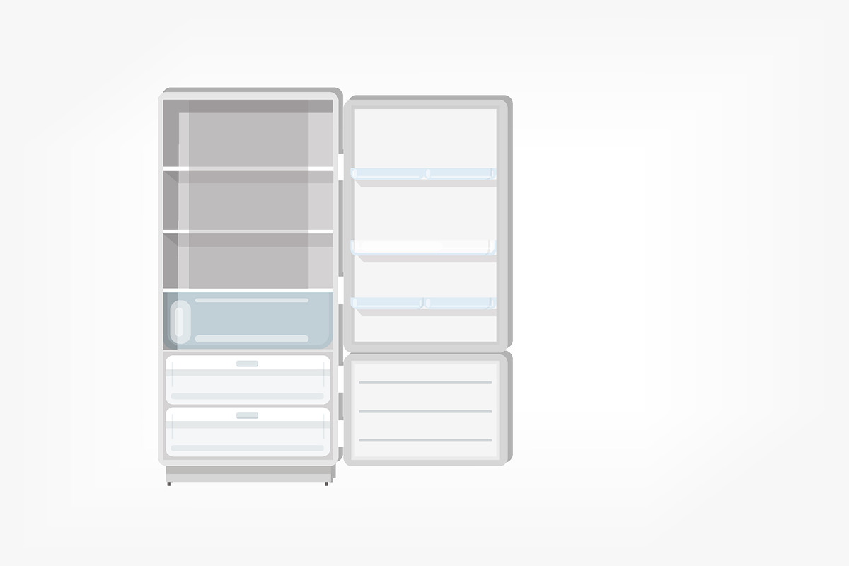 Fridge with food and empty, a Food Illustration by Good Studio (Photo 3 of 5)