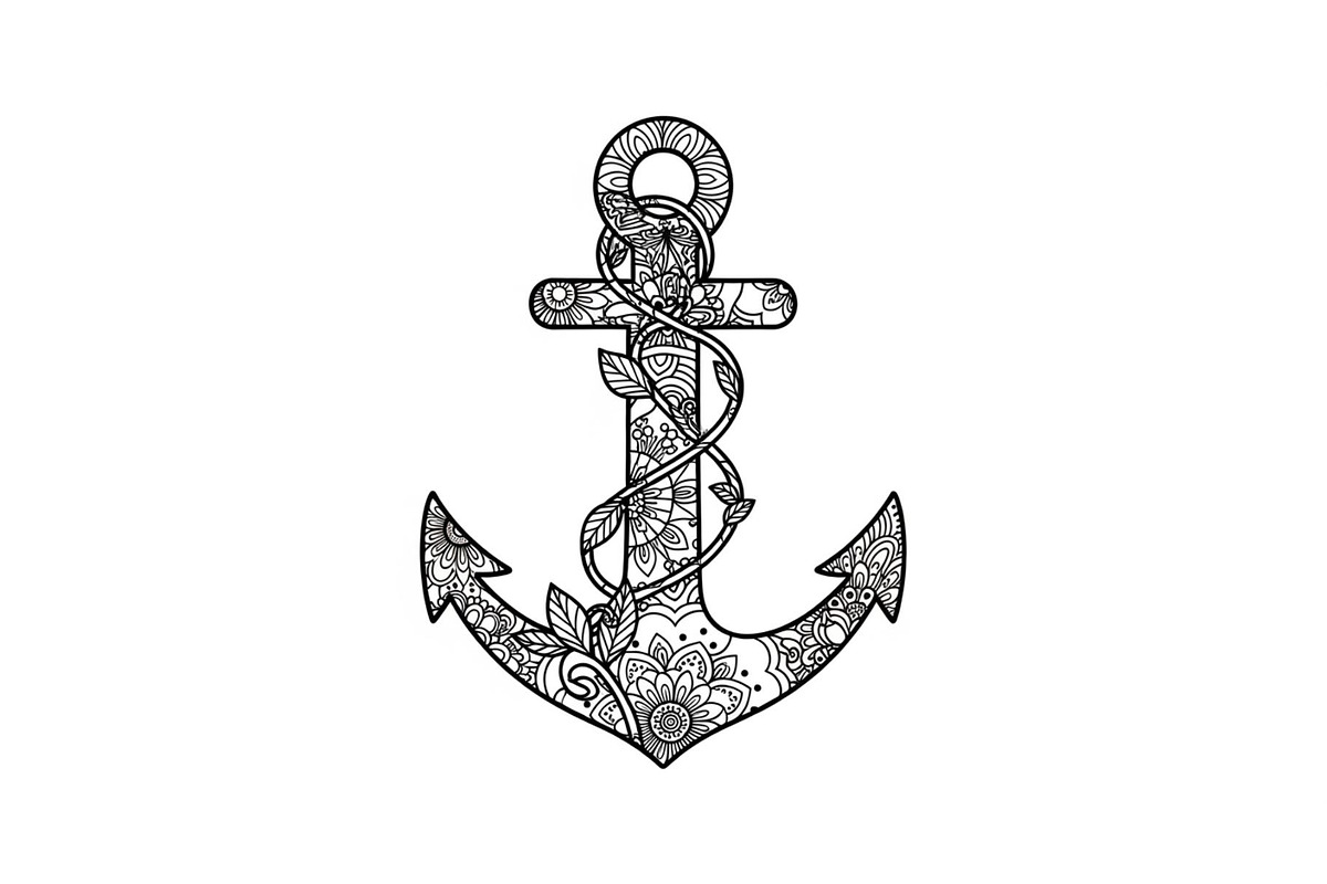 Ornamental Anchor Silhouette SVG, an Illustration by Designs_River (Photo 5 of 31)