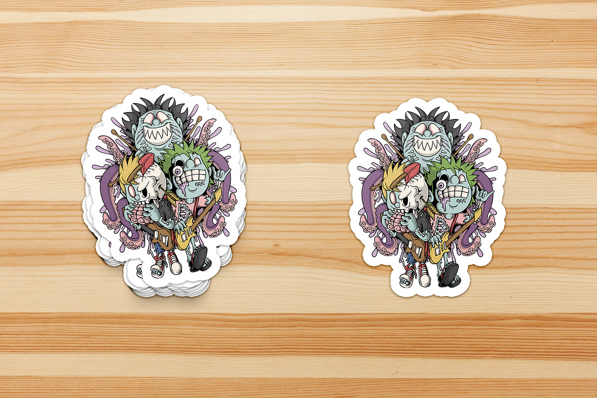 Groovy Zombie Punk Band Mascot, a Branding & Logo Template by Judsart (Photo 3 of 3)
