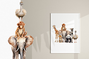 Safari Animals Watercolor Collection