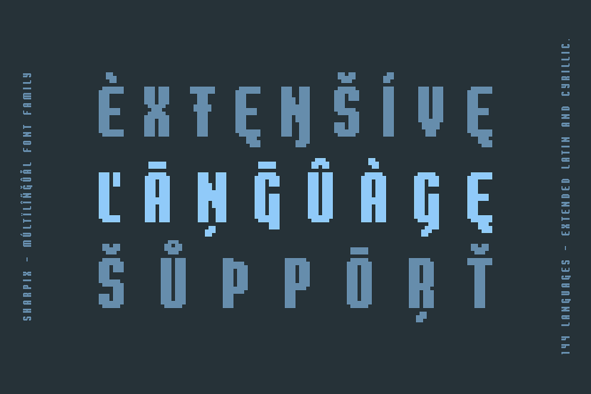 Sharpix - Pixel Font Family, a Sans Serif Font by alpercakici (Photo 4 of 10)