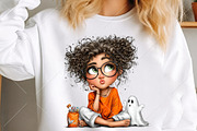 Whimsical Halloween Girl Ghost PNG, a Seasonal Illustration by Canvas Craft (Thumbnail 5 of 10)