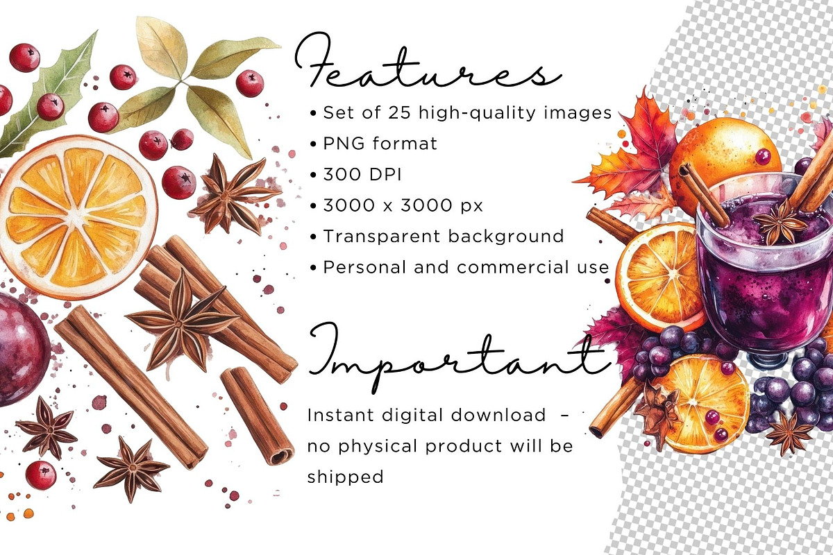 Mulled Wine Clipart Bundle, an Illustration by Mashimara (Photo 3 of 4)