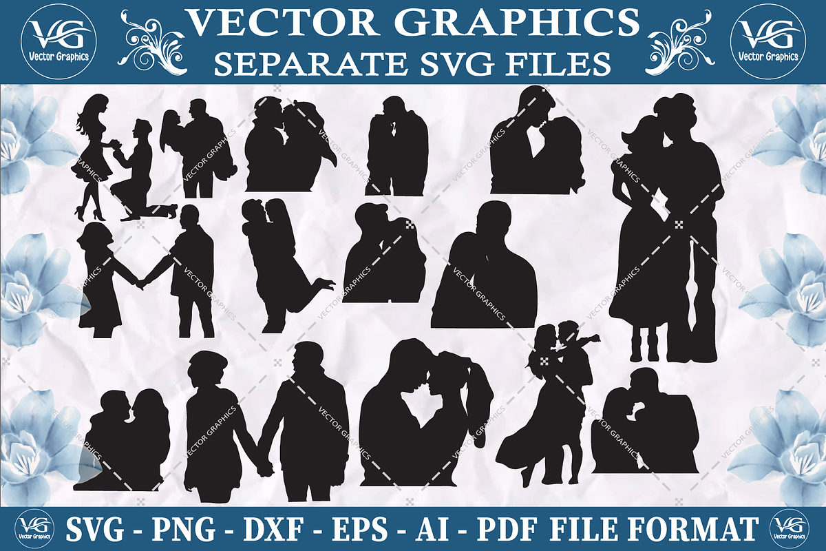 Romantic Couple SVG vector design, an Object Graphic by Vector Graphics