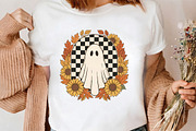 Retro Fall Sunflowers Ghost PNG, a Seasonal Illustration by CrexoraLab (Thumbnail 3 of 4)
