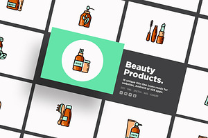 Beauty Products | 20 Thin Line Icons, an Outline Icon by Alex Blogoodf