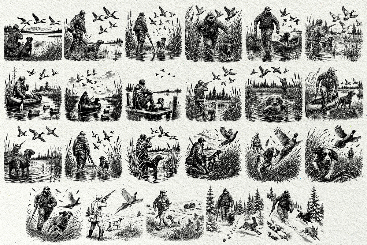 Hunting Scenes SVG Graphics, a Sport Illustration by DENIDigitalArtSudio (Photo 2 of 10)
