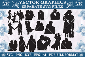 Romantic Couple SVG vector design