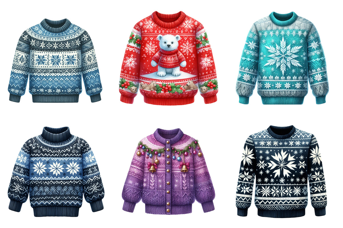 Christmas sweater png bundle, an Illustration by SinaCreation (Photo 4 of 7)