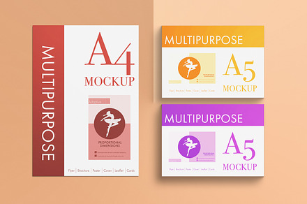 A4 | A5 Flyers flat lay Mockup