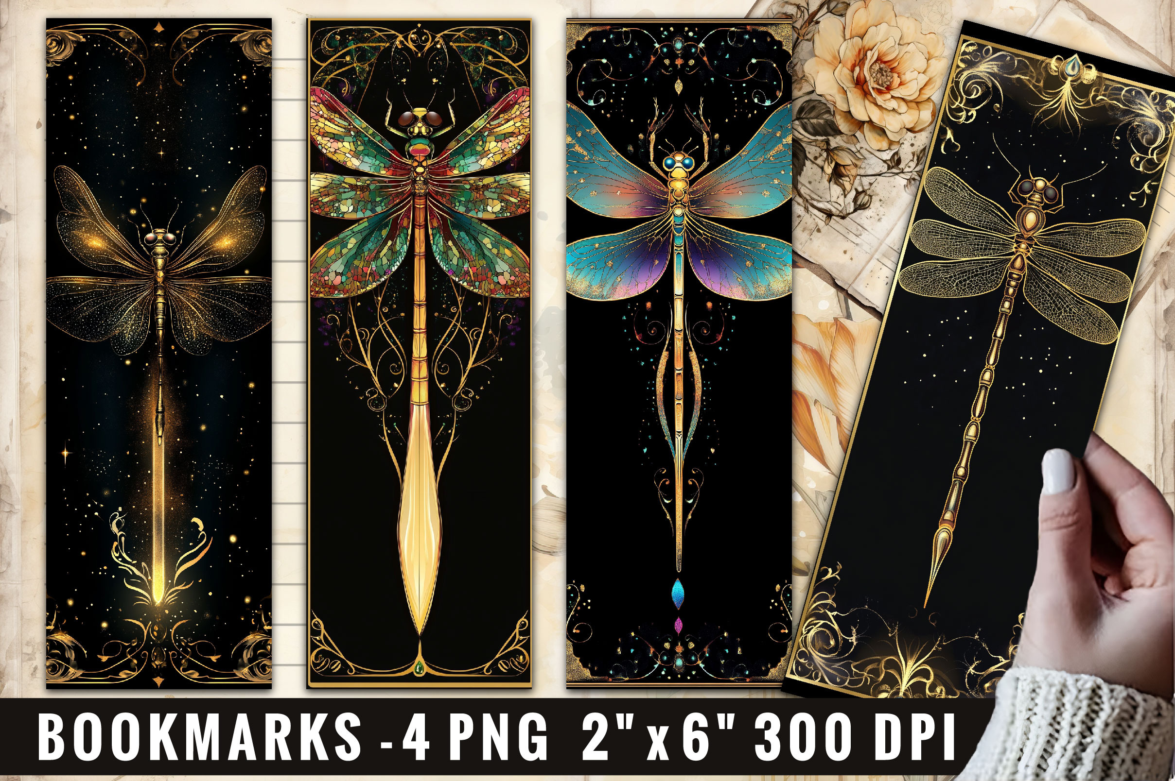 Dragonfly bookmark Printable, a Work Illustration by Dream Creation