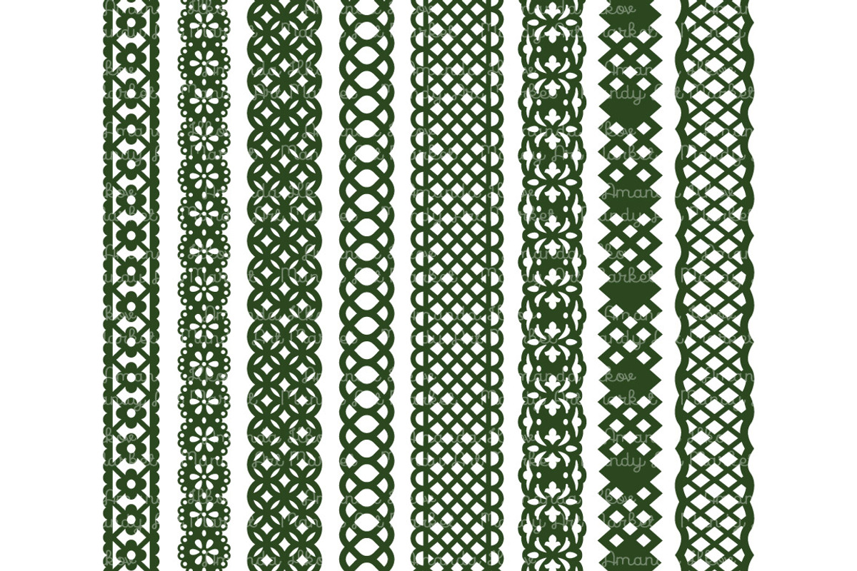 Forest Green Vector Lace Borders, an Illustration by Amanda Ilkov (Photo 4 of 5)
