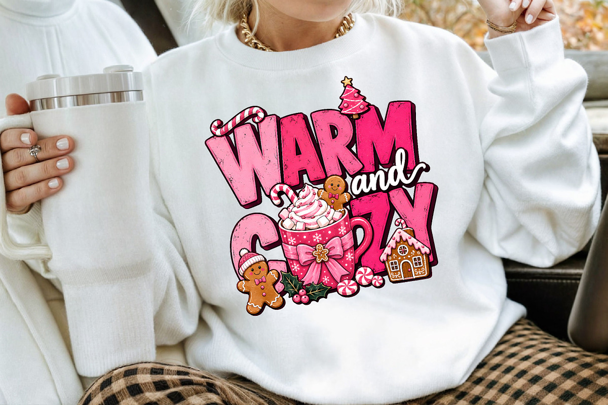 Warm and Cozy Pink Christmas PNG, a Seasonal Illustration by Creative Art (Photo 3 of 3)