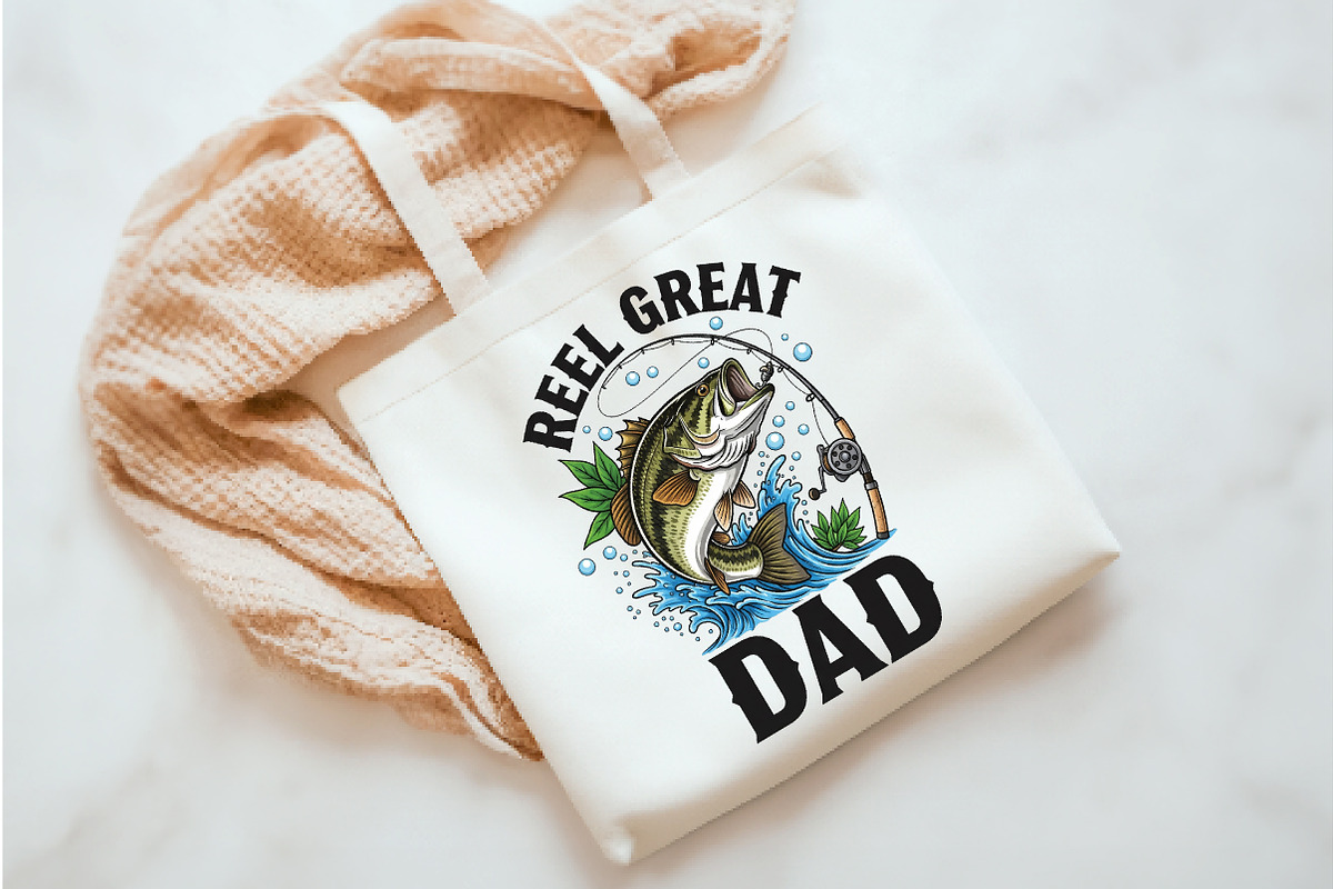 Retro Reel Great Dad Png Fishing Dad, an Illustration by Watercolor design (Photo 3 of 3)