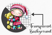 Whimsical Christmas Cute Girl, an Illustration by Canvas Craft (Thumbnail 2 of 7)