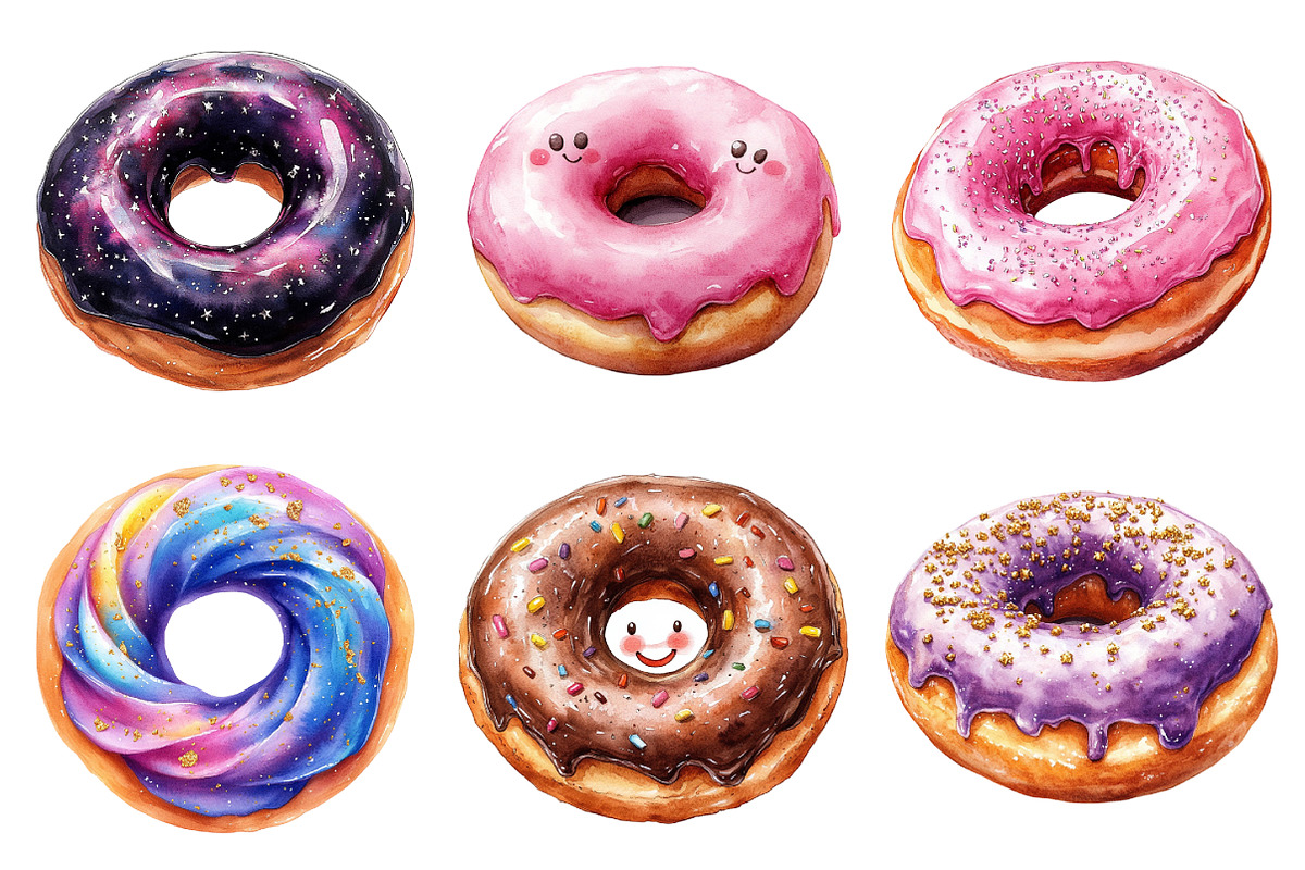 Colorful Donuts Clipart, an Illustration by Daily.Designs (Photo 3 of 4)